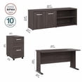 thumbnail image 4 of Studio A 60W Desk with Drawers and Storage in Storm Gray - Engineered Wood, 4 of 7