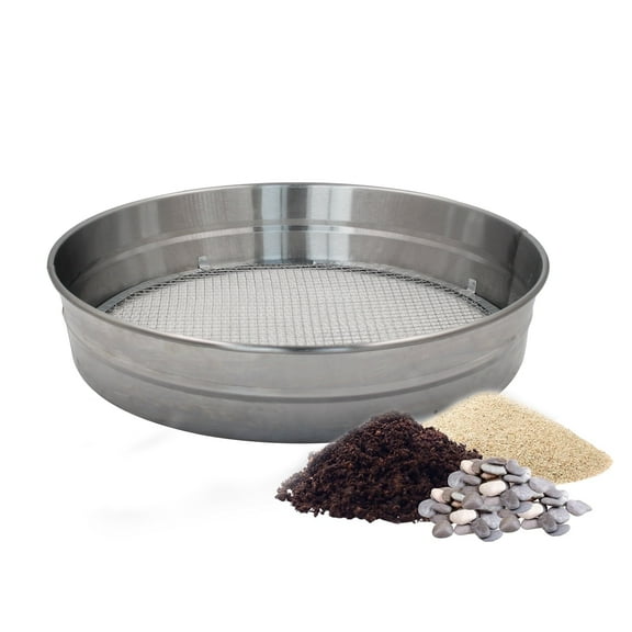 4W Soil Sifter, 15" Galvanized Gardening Tool Compost Sieve with Reinforced Mesh, Dirt Filter and Garden Tool for Soil, Sand, Gravel, and Compost