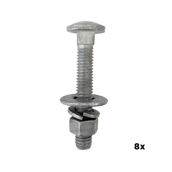 Multinautic 3/8 in. x 2-1/2 in. Galvanized Steel Carrige Bolts Set (8-pack) Marine Grade