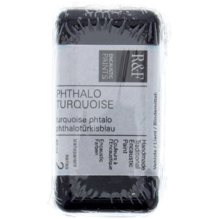 UPC: 0836943000230 | R&F Handmade Paints Encaustic Paint Cake  40ml  Pthalo Turquoise
