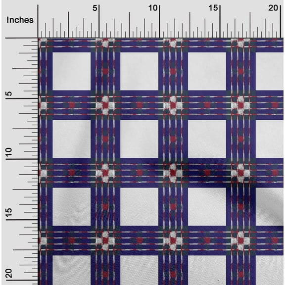 oneOone Silk Tabby Fabric Check Ikat Decor Fabric Printed BTY 42 Inch Wide