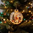 thumbnail image 2 of Light Up Animal Christmas Ball Ornament for Tree Decor, Glowing Christmas Balls Ornament with Mini ELK & LED Warm Lights, Clear Winter Scene Balls for Mantel Window, Holiday Keepsake, 2 of 6