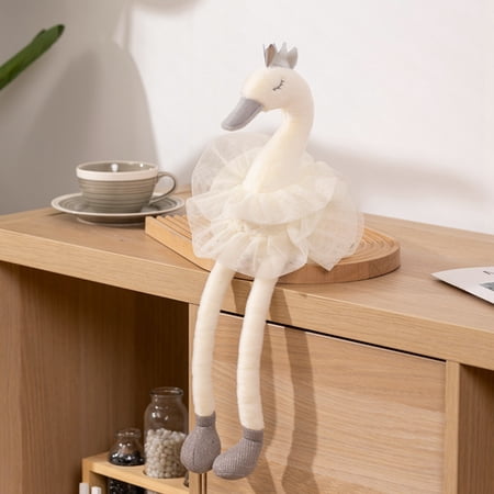 Cute Ballerina Swan Plush Toy, Soft Princess Swan Stuffed Animal, Kawaii Cuddle Buddy Doll for Toddlers Little Girls, Perfect Baby Shower Birthday Gift