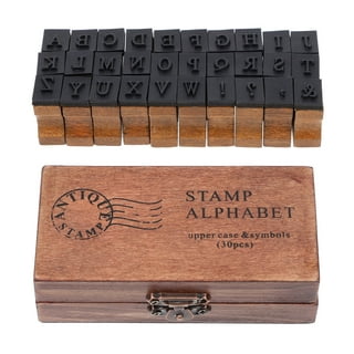 Plaid Wood Burning Alphabet Metal Stamp Set, 26 Pieces