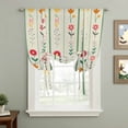 thumbnail image 2 of Green Spring Floral Balloon Curtains for Living Room/French Door, Colorful Summer Flowers Vintage Botanical Tie Up Curtains 63 Inch Length Energy Saving Kitchen Curtains Shades for Windows 42"x63", 2 of 8