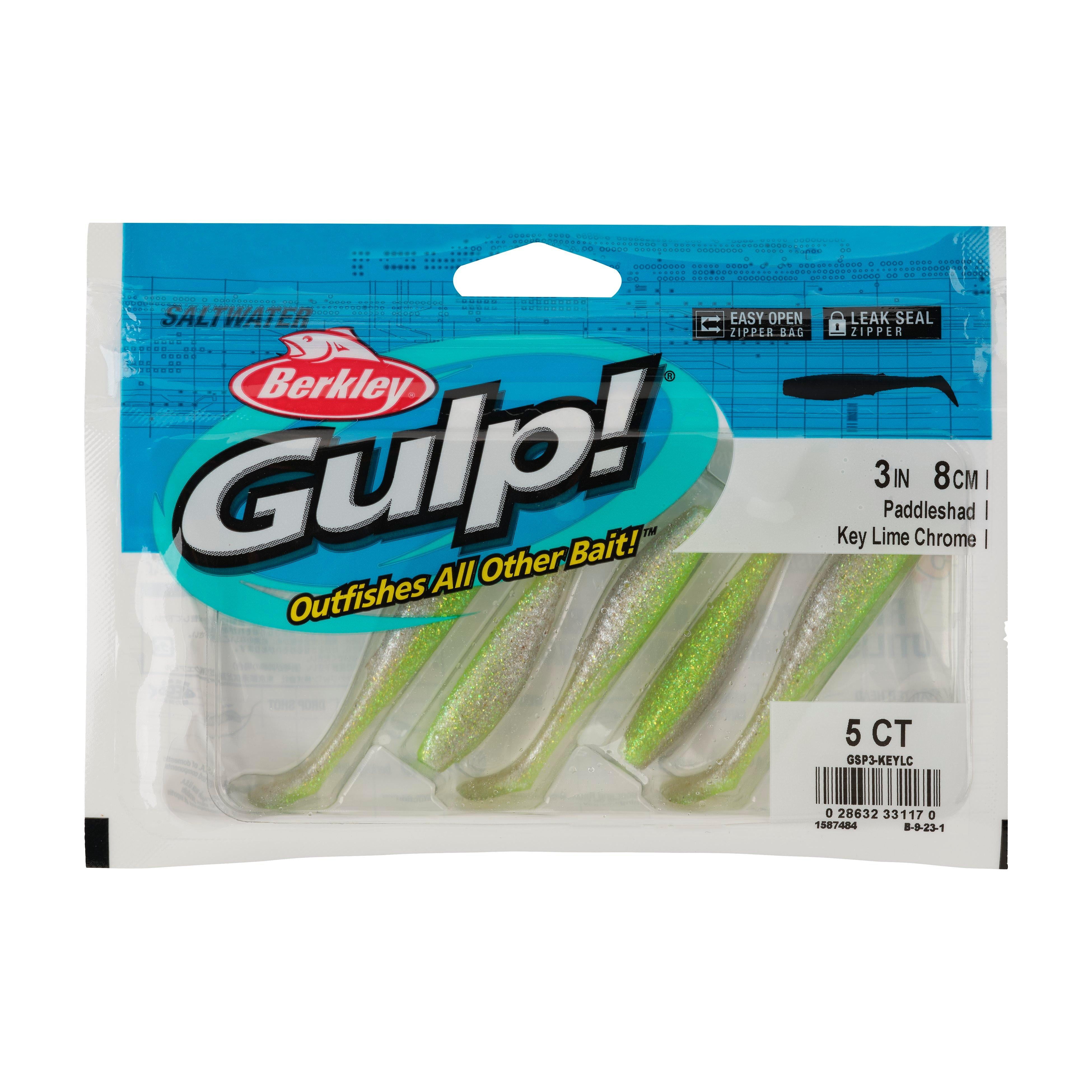 Berkley Gulp!® Saltwater Paddleshad, 3 in, Key Lime Chrome