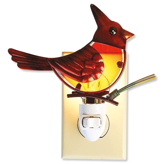 Current Stained-Glass Christmas Cardinal Decorative Night Light