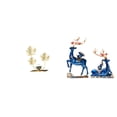 thumbnail image 1 of Escultura de reno con hojas, estantería, estatua de resina de alce, decoración artística, regalo de cumpleaños, inauguración de casa, dormitorio, ador, 1 of 8