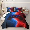 thumbnail image 2 of Erosebridal Modern Game Controller Bed Spread Queen for Boys Men, Red Blue Lightning Queen Coverlet Set, 3 Pieces, 2 of 7