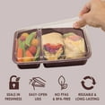 thumbnail image 5 of Bentgo Prep - 20-Piece 2-Compartment Reusable Meal Prep Containers with Lids, PFAS & BPA Free Materials, Durable, Microwave, Freezer, & Dishwasher Safe To Go Food Storage (Burgundy), 5 of 9