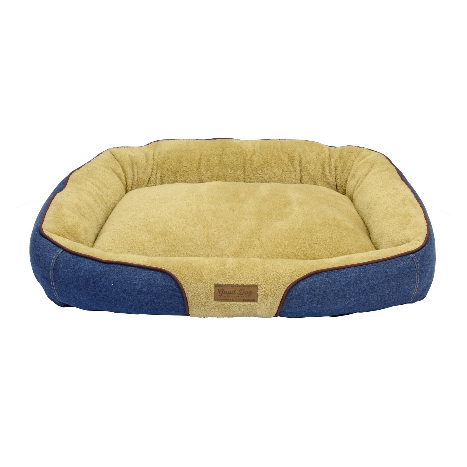 DMC Good Dog Large Denim Bolster Pet Bed