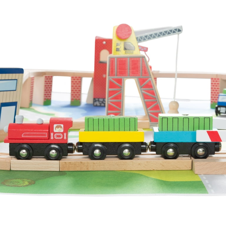 Playtive RAILWAY SET 52 Piece Set CITY EXPRESS WOODEN TOYS 