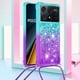thumbnail image 2 of Funda para Xiaomi Poco X6 Pro Brillantina Líquida Divertida Reluciente y con Cristales en Movimiento Cuerpo Cruzado con Cordón Ajustable, 2 of 5