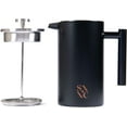 thumbnail image 2 of Stone & Clay Modern French Press - Black Stainless Steel Coffee Press - Double Walled Insulated Carafe with 1L/34oz Measurement - Cool Touch Handle, Beveled Lid, and Grooved Spout - 8 Cup Maker, 2 of 5