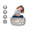 thumbnail image 2 of Abstract Storage Toy Bag Chair, Minimalist Burst Inspired Motifs in Bohemian Tones Hippie Urban Interior Art Deco, Stuffed Animal Organizer Washable Bag, Large Size, Black Beige, by Ambesonne, 2 of 3