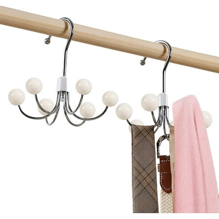 2-Pack Hoodie Hanger for Organizer - 360° Swivel Closet Hooks for Belt  Space-Saving Hanger Bra Storage  Accessorise Organizer for Tie  Hat  Tanktop  Scarf  Purse