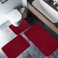 thumbnail image 6 of Viflosae Bath Mats Shower Rug Stereoscopic Large BathRug Mat 3 Set Bathroom Rugs for 3Pcs Toilet Mats Soft Comfortable Water Absorption Non Slide Thick Washable Easier To Dry Dark, 6 of 9