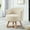 Beige, variant on 360° Swivel Accent Chair, Barrel Chair with Solid Wood Base, Linen Fabric Armchair, Dark Gray