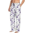 thumbnail image 3 of Kdxio Orchids Flowers Print Men's Sleep Pajama Pant Lounge Pants with Pockets, 3 of 8