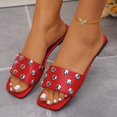 thumbnail image 4 of Fasiaou Women Fashion Metallic Stud Slide Sandals Cushion Outdoor Walking Comfortable Flat Slippers Summer Casual Non Slip Support Stylish Lightweight, 4 of 9