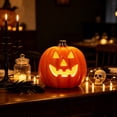 thumbnail image 7 of Halloween Lighted Pumpkin Large Plastic LED Pumpkin Decoration for Outdoor Yard Porch Home Storefront Shopping Mall Holiday Display, 7 of 7