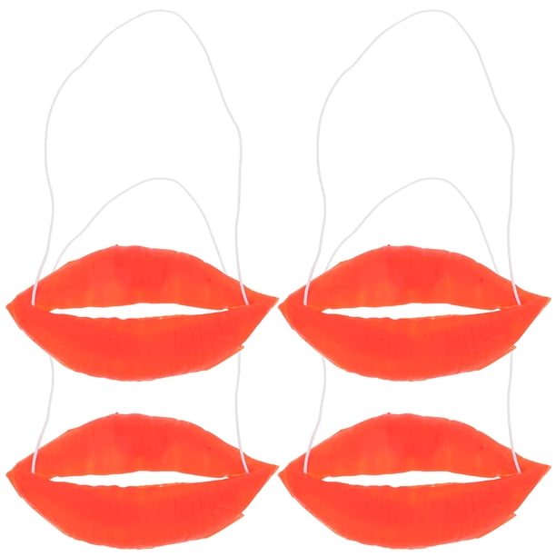 ColoMX 4pcs Mascarada Cosplay Funny rojo Lip Bouth Stage Performance Salchicha de salchicha de la boca