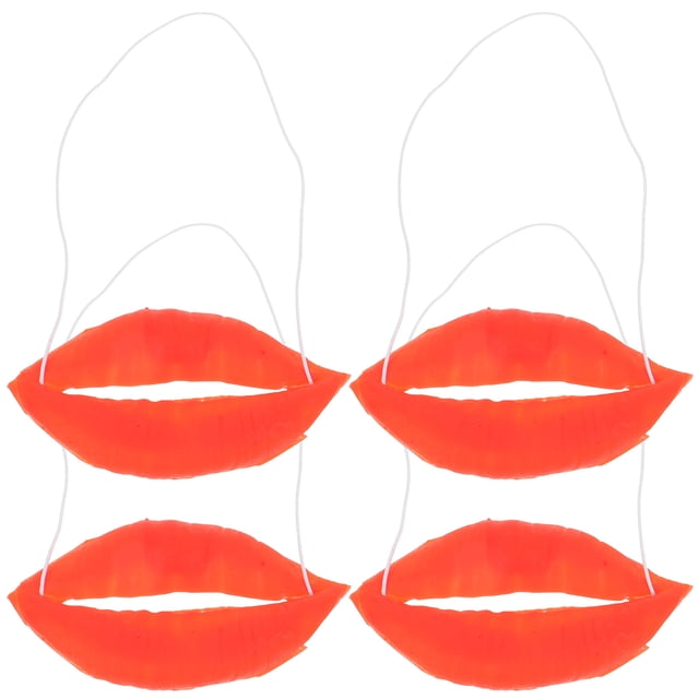 4pcs Halloween Sausage Mouth Decor Facial Large Funny Red Lip Mouth Props