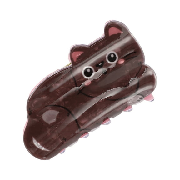 1 Pc Fashion Cute Cat Hair Clips Hairdo Clip for Women 3.35"x2.17"x1.89" Brown