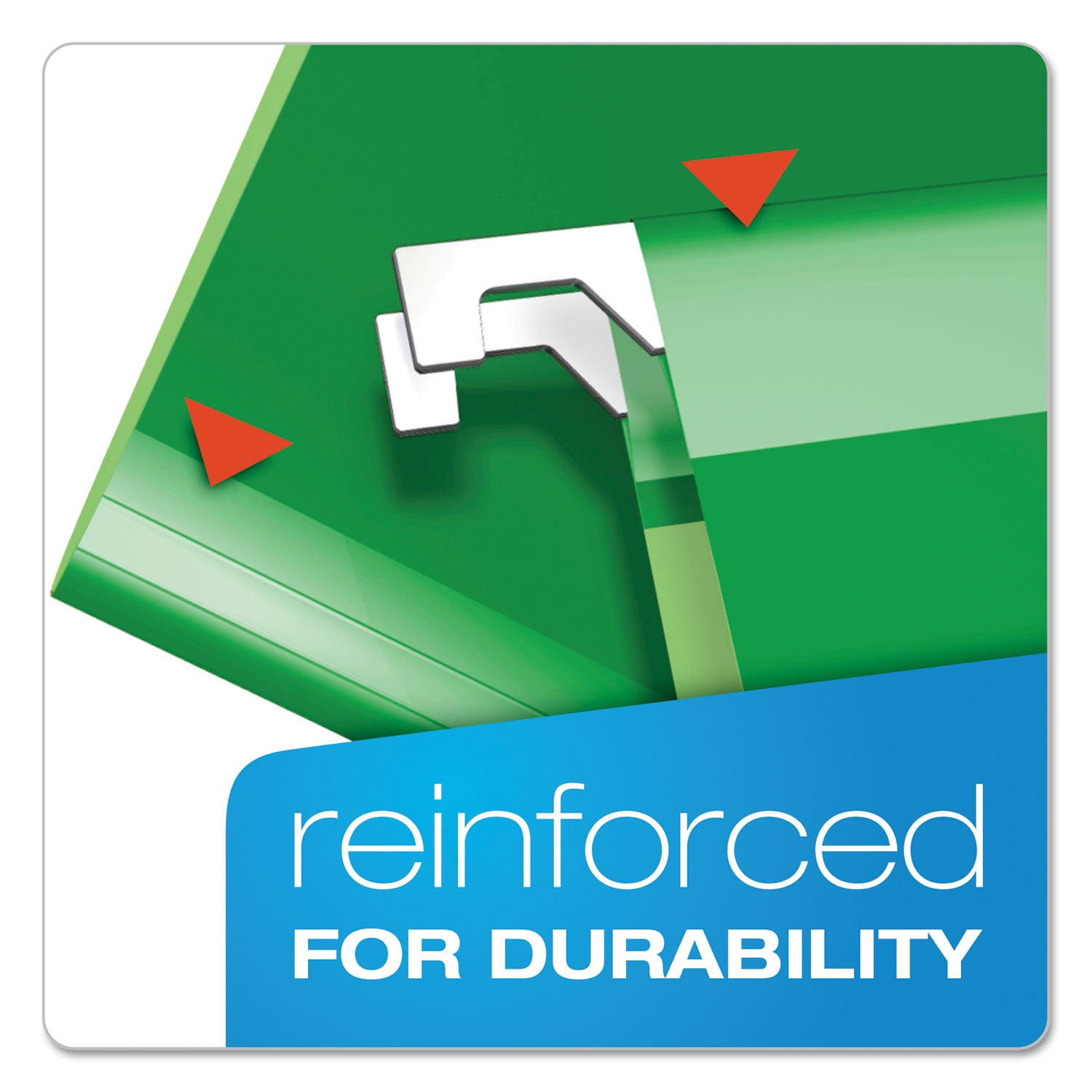 Pendaflex Reinforced 2" Extra Capacity Hanging Folders Letter Bright Green 25/Box 4152X2BGR
