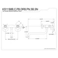 thumbnail image 5 of Kingston Brass KS115ORB Essex Adjustable Center Wall Mount Bathroom Faucet, Oil Rubbed Bronze, 5 of 8