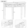 thumbnail image 2 of Maritcute Console Table With Vertical Stripe Drawer Fronts And 4 Legs, Farmhouse Entryway Sofa Table With 3 Drawers For Entry Way Hallway Dining Room Living Room, 2 of 9