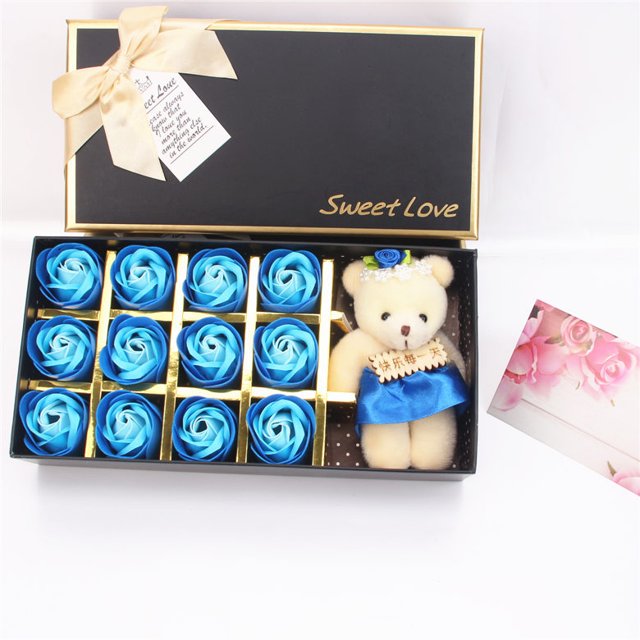 520 Regalo creativo de San Valentín para novia Caja de regalo con 12 flores de jabón en forma de rosa
