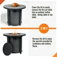 thumbnail image 2 of AJ Enjoy 30" Round 50,000 BTU Propane Gas Fire Pit Table with Lid, Black, 2 of 11