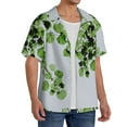 thumbnail image 4 of Disketp Men's Hawaiian Watercolor Green Leaves Print Shirts Button Down Holiday Beach Shirts-Large, 4 of 7