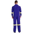 thumbnail image 2 of Sxiwei Men's One Piece Work Coveralls Jumpsuits Long Sleeves Reflective Mechanics Body Suits Blue M, 2 of 7