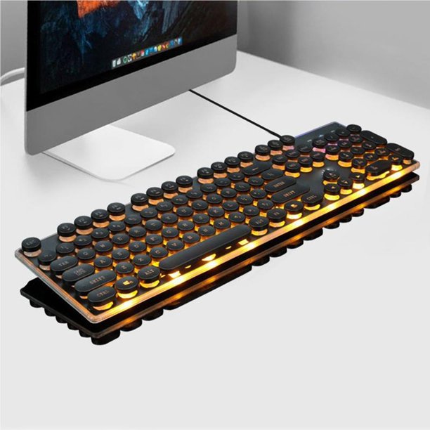 VONKY Retro Punk Mechanical Feel Keyboard 104 Key Wired Backlit