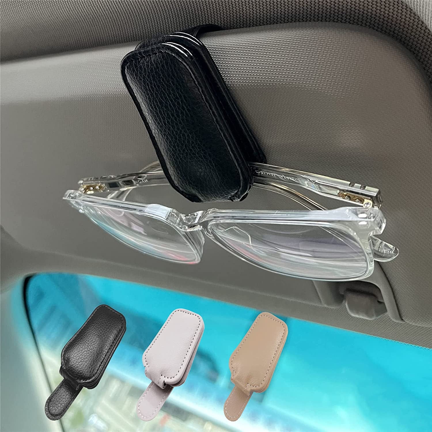 Sunglasses Holder for Car, Magnetic Sunglass Visor Clips for Cars ...