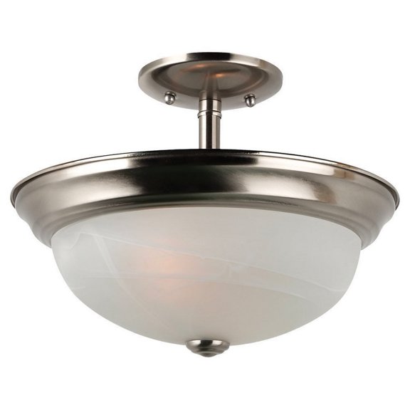 Sea Gull Lighting Windgate 2-Light Ceiling Convertible Pendant Brushed Nickel