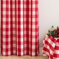 thumbnail image 5 of Flowpartex Red and White Buffalo Check Semi Sheer Curtain Panels Plaid Textured Curtains Drapery, Farmhouse Grommet Window Drapes for Christmas Living Room Bedroom, 40"Wx95"L Set of 2, 5 of 6