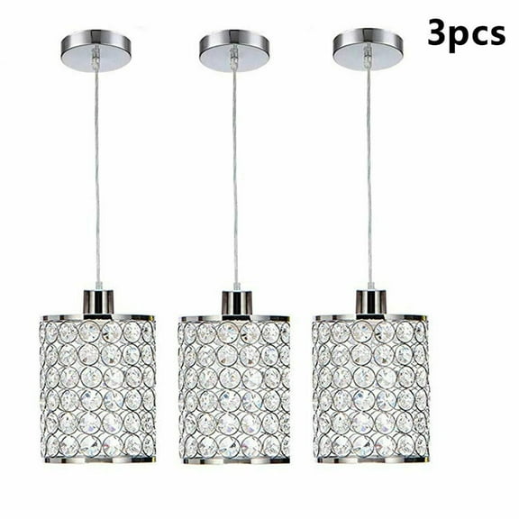 3pcs Modern Crystal Ceiling Light Flush Mount Chandelier Pendant Lamp Living Room
