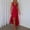 Red, variant on YHAJDS Women Bodycon Dress Spaghetti Strap V Neck Ruffle Slit Long Evening Gown