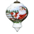 thumbnail image 2 of Santa Riding a Sleigh Hand Painted Mouth Blown Glass Ornament, 2 of 4