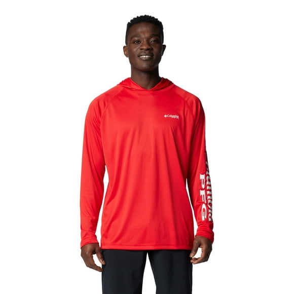 Sudadera con capucha Columbia PFG Terminal Tackle de manga larga roja