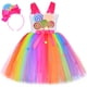 thumbnail image 2 of Vestido de tul con forma de piruleta para niña, vestido de tul con diseño de arcoíris para fiesta de cumpleaños de niña, disfraz de carnaval y Halloween para niña, vestido de princesa, 2 of 5