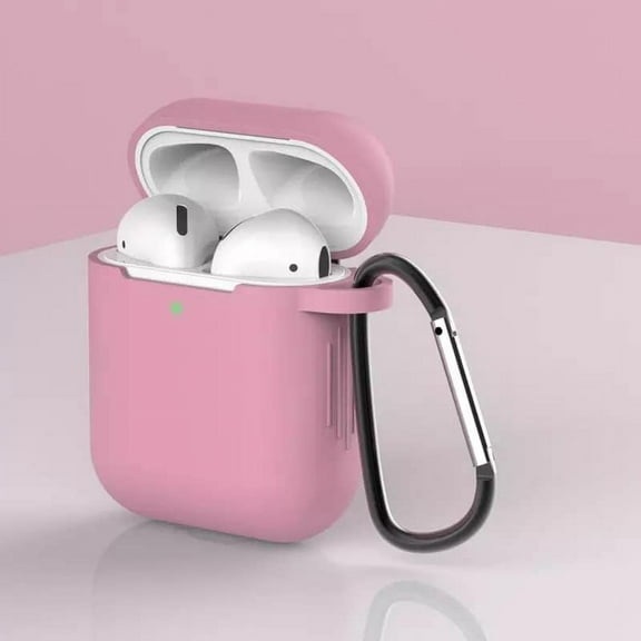 Apple Airpods Case Cover Silicone Earpods Protective Case Cover for Apple Airpods Charging Case 1 2 (Pink)