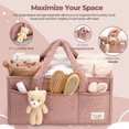 thumbnail image 3 of Baby Diaper Caddy Organizer for Changing Table, Portable Nursery Storage Basket Dresser Top, 3 of 10
