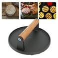 thumbnail image 1 of Poids de Viande, Poids de Steak à Poignée en Bois en Fonte pour BBQ Rond, 1 of 7