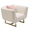thumbnail image 2 of Venus Cream Fabric Chair w/ Contrasting Pillows & Gold Finished Metal Base by Diamond Sofa, 2 of 8