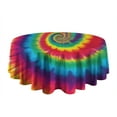 thumbnail image 5 of Colorful Rainbow Tie Dye Spiral Pattern Round Tablecloth 60"x60",Wrinkle Wipeable Table Cloth for Kitchen Dining Room Picnic Patio Party, 5 of 6