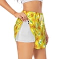 thumbnail image 3 of Lsque Sunflowers2 Printed Women's Running Shorts with Liner Pockets,Elastic Quick Dry Workout Athletic Gym Yoga Shorts,Womens High Waist Shorts-X-Large, 3 of 9